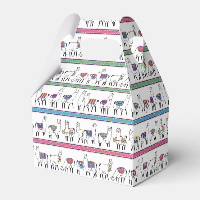 Llama Stripe Pattern Favor Boxes (Front Side)