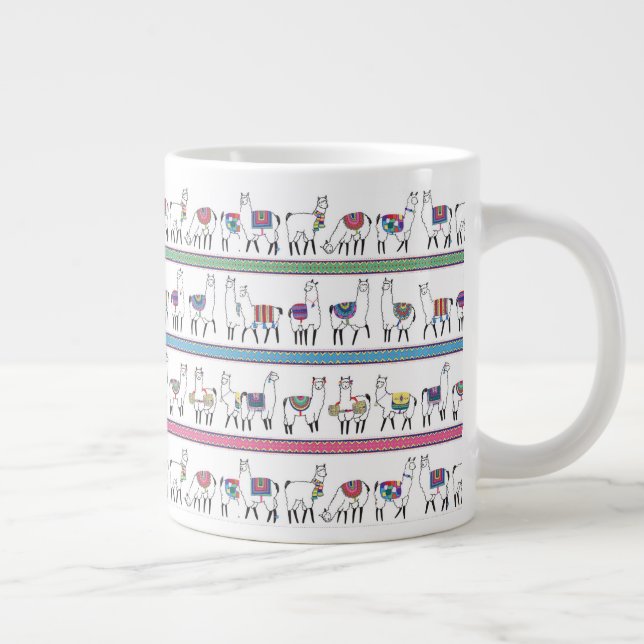 Llama Stripe Pattern Giant Coffee Mug (Right)