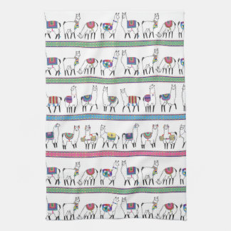 Llama Stripe Pattern Kitchen Towel