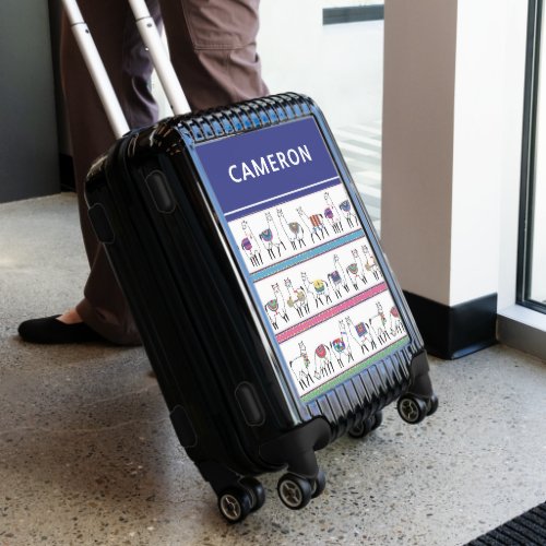 Llama Stripe Pattern  Personalize Luggage