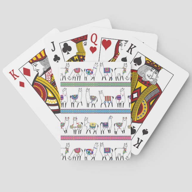 Llama Stripe Pattern Poker Cards (Back)