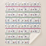 Llama Stripe Pattern Sherpa Blanket