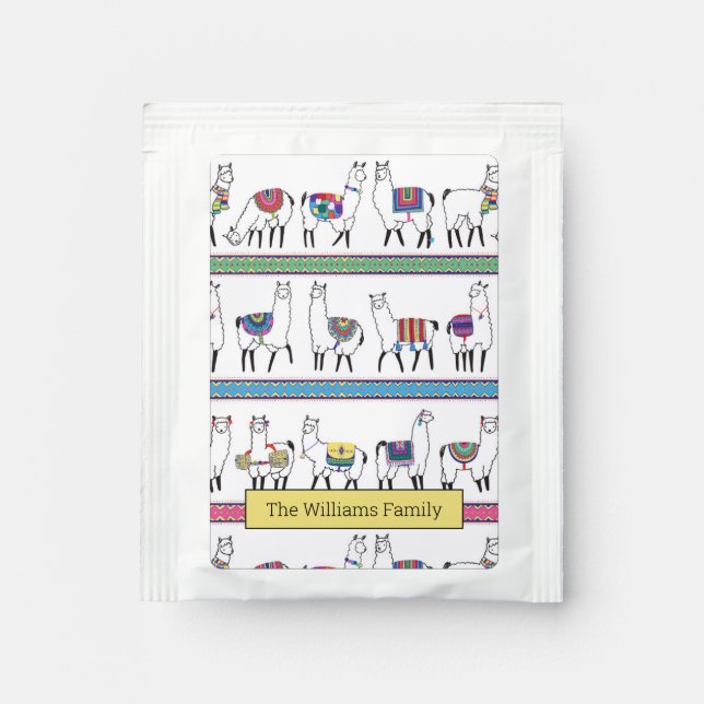 Llama Stripe Pattern Tea Bag Drink Mix (Front)