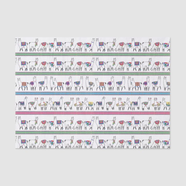 Llama Stripe Pattern Tissue Paper (Front)