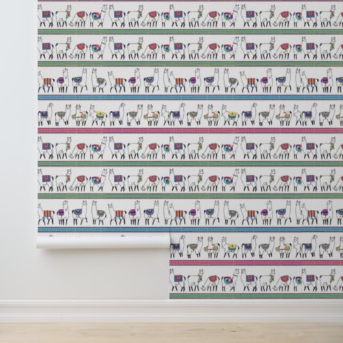 Llama Stripe Pattern Wallpaper