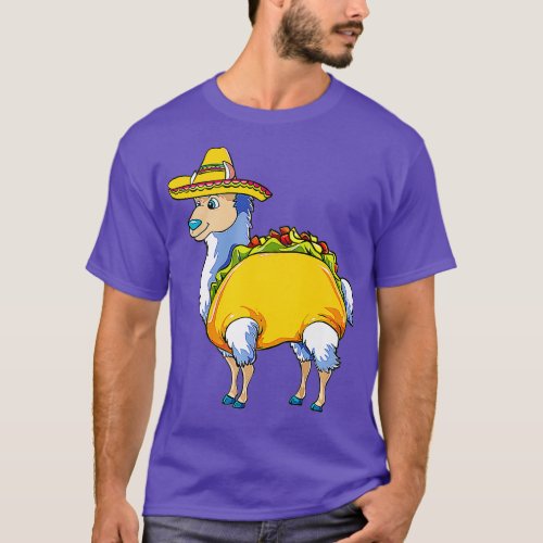 Llama Taco Funny Alpaca Design For Cinco De Mayo  T_Shirt