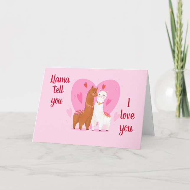 Llama Tell you Folded Greeting Card (Front)