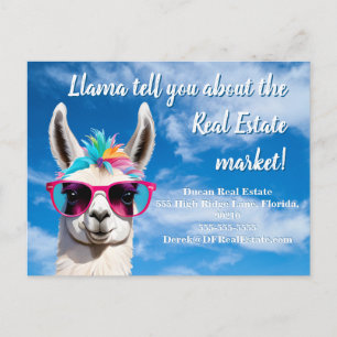 Llama Tell You How Much! Fun Real Estate Marketing Postcard