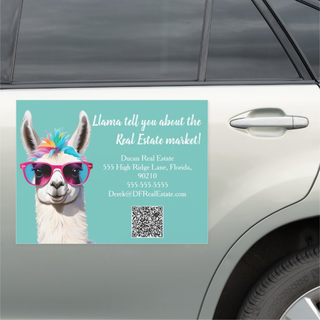 llama tell you how much real estate marketing sell car magnet (In Situ)