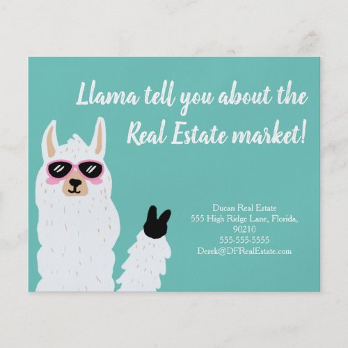 llama tell you how much real estate marketing sell flyer
