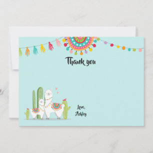 Llama Thank You card Shower Fiesta Cactus Mexican