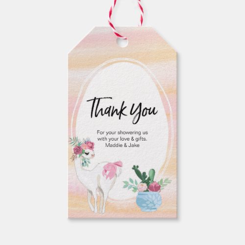 Llama thank you favor tags