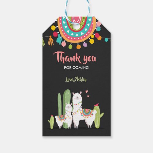 Llama thank you tags Fiesta Cactus Alpaca Mexican