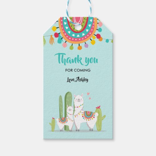 Llama Thank You Tags Fiesta Cactus Baby Shower