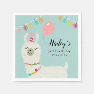 Llama Theme Birthday Party Napkins