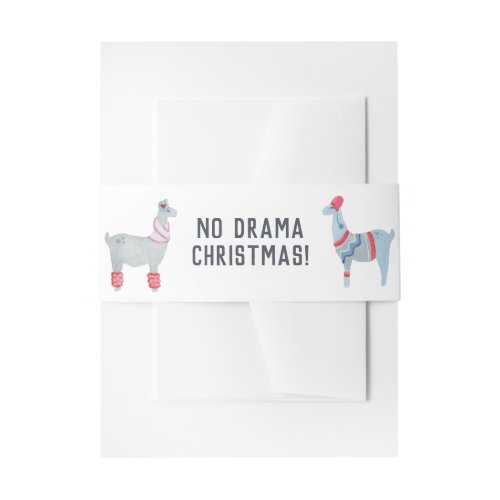 Llama themed Christmas Invitation Belly Band