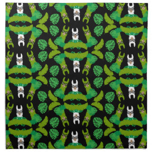 Llama Themed Print Cloth Napkin