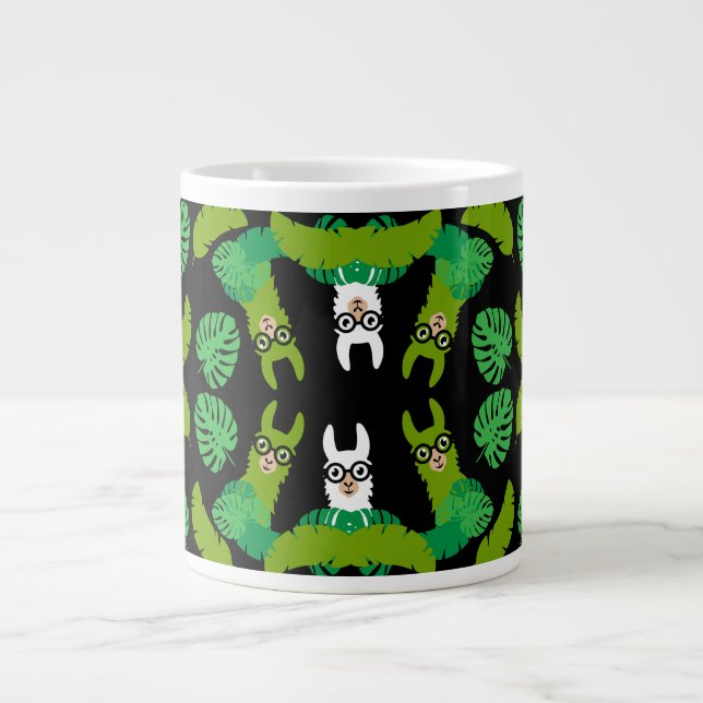 Llama Themed Print Giant Coffee Mug (Front)