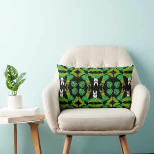 Llama Themed Print Lumbar Pillow