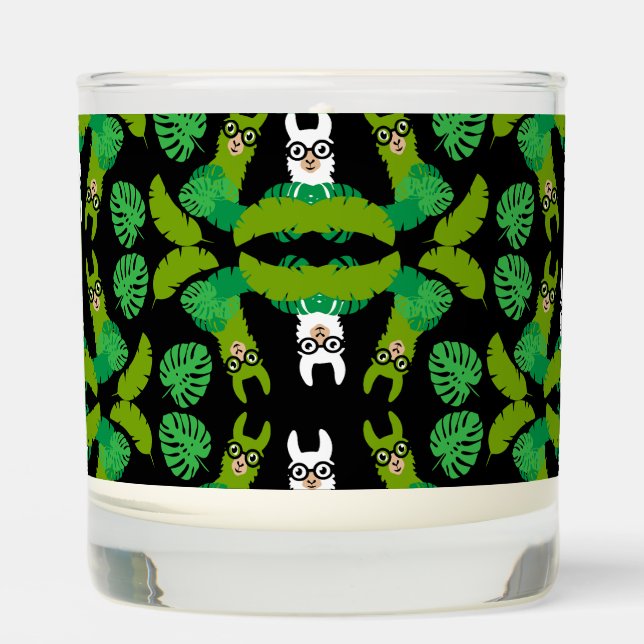 Llama Themed Print Scented Candle (Front)