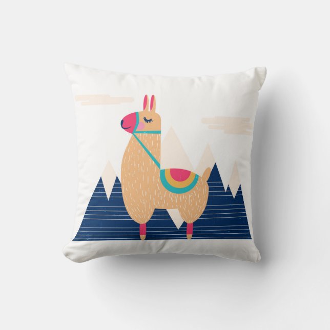 Llama Throw Pillow (Front)