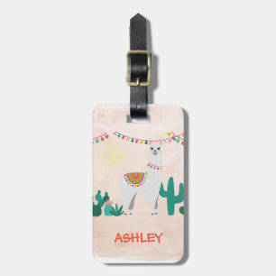 Llama travel luggage tag