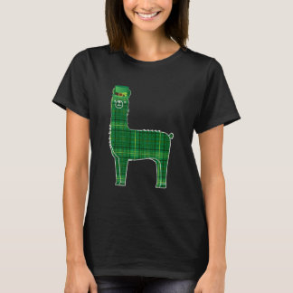 Llama Tshirt Green Plaid St Patricks Day