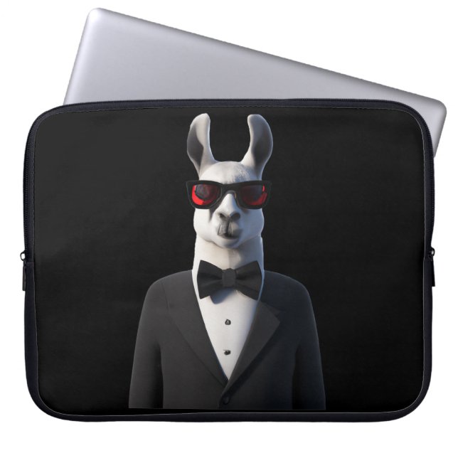 Llama Tux Sunglasses Laptop Sleeve (Front)