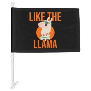 Llama Unicorn Lama animal trends saying gift Car Flag
