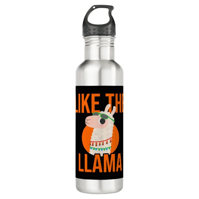 Llama Unicorn Lama animal trends saying gift Stainless Steel Water Bottle (Front)