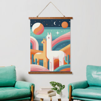 Llama Universe Hanging Tapestry