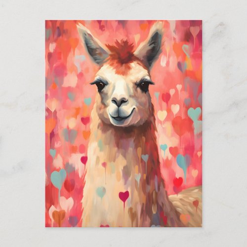 Llama Valentines day Postcard