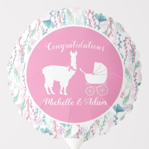 Llama Vintage Baby Shower Balloon