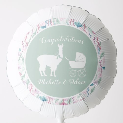 Llama Vintage Baby Shower Balloon