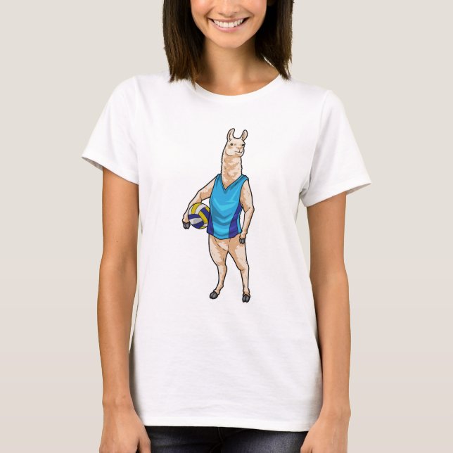 Llama Volleyball player Volleyball T-Shirt (Front)