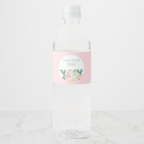 Llama Water Bottle Label Birthday Baby Shower