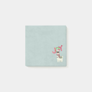 Llama wearing a Santa Hat and Sunglasses Joy Post-it Notes