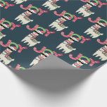 Llama wearing a Santa Hat and Sunglasses Joy Wrapping Paper Llama wearing a Santa Hat and Sunglasses Joy Wrapping Paper
