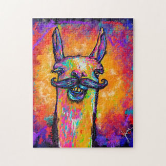 Llama with a Mustache - Art Puzzle 11x14