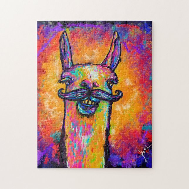 Llama with a Mustache - Art Puzzle 11x14 (Vertical)