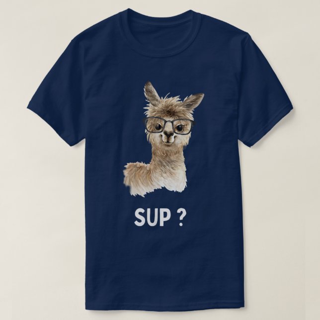 Llama with glasses  Funny saying  Alpaca  T-Shirt (Design Front)