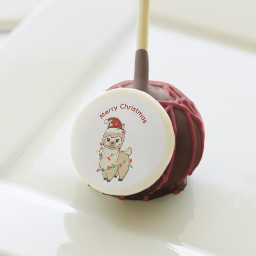 Llama with Lights Merry Christmas Happy Holidays  Cake Pops