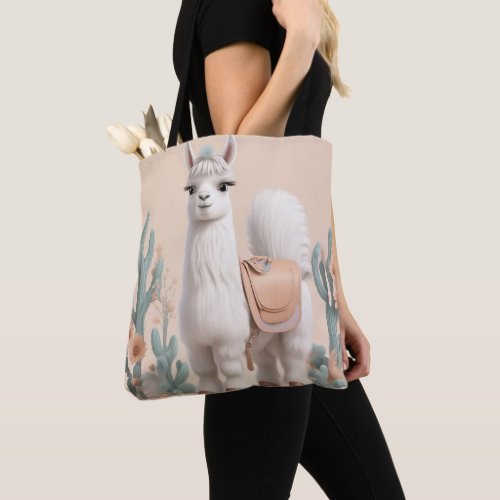 Llama with Saddle in the Desert Tote Bag