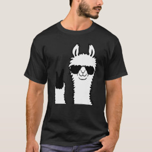 Llama With Sunglasses And Peace Hand Sign T-Shirt
