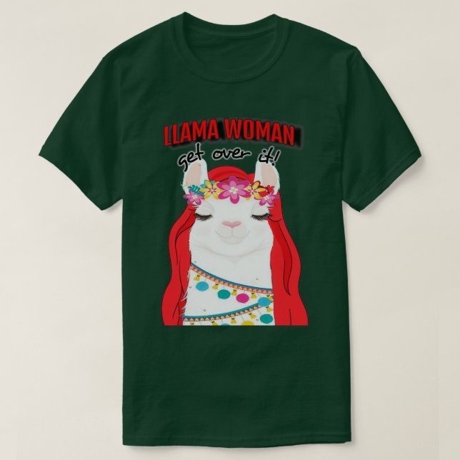 Llama Woman T-Shirt (Design Front)