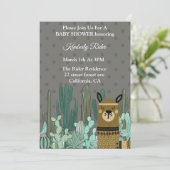 Llama Woodland Baby Shower Invitations (Standing Front)