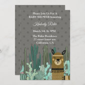 Llama Woodland Baby Shower Invitations (Front/Back)