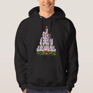 Llama Xmas Lights Santa Llama Christmas Tree Hoodie