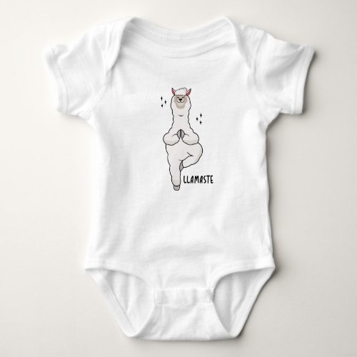 Llama Yoga Pose With Llamaste Baby Bodysuit