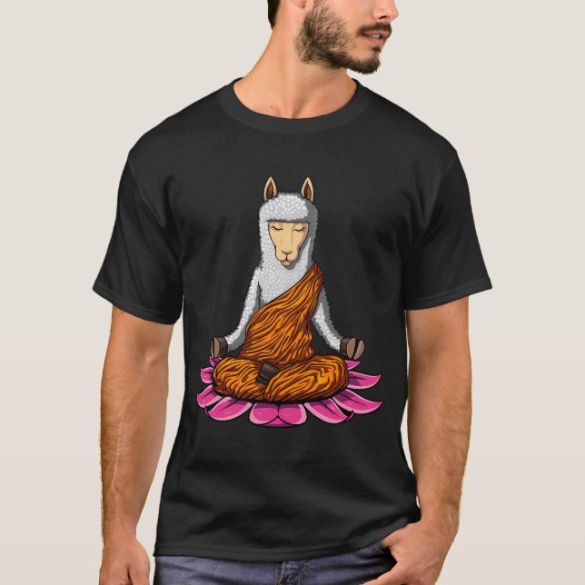 Llama Zen Meditation T-Shirt (Front)